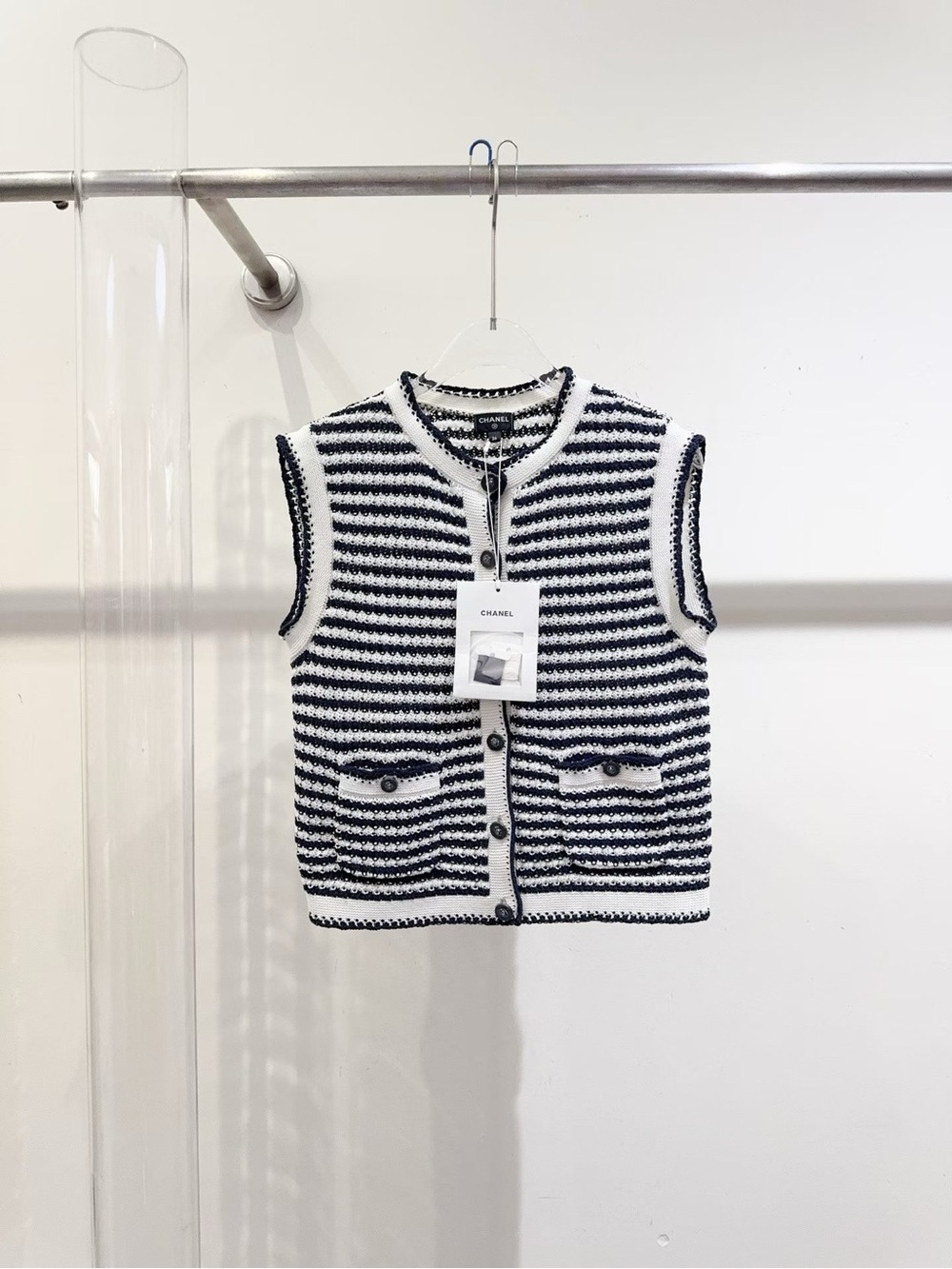 Chanel label on knitted item